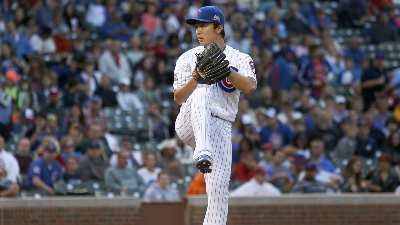 Chicago Cubs starting pitcher Tsuyoshi Wada earned his first career win. (Charles Rex Argobast/AP)