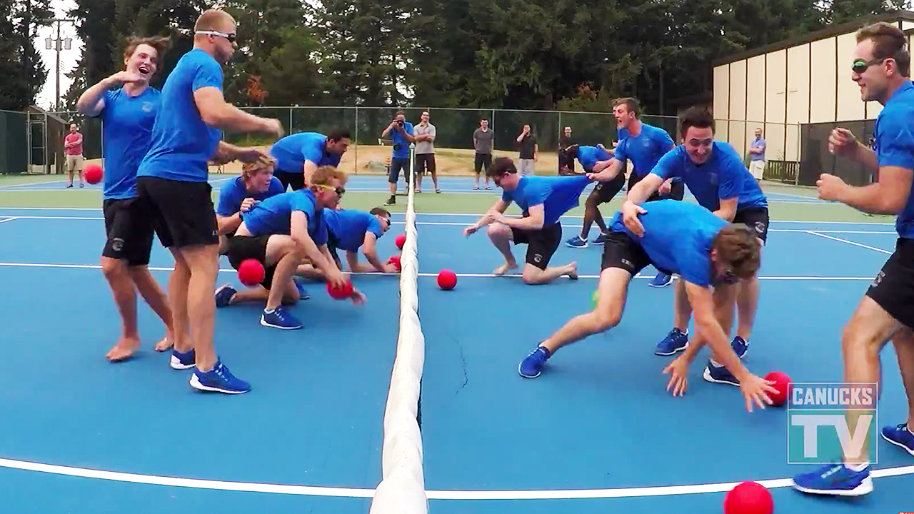 Gotta See It Canucks play dodgeball blindfolded