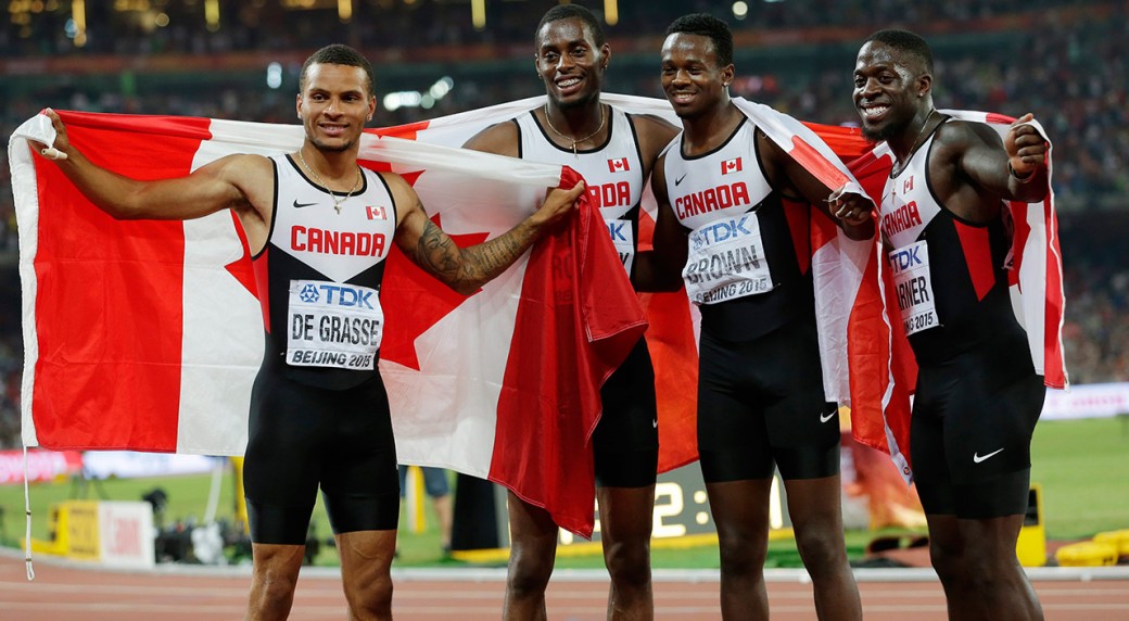 Canada wins 4x100 relay bronze after U.S. DQ'd